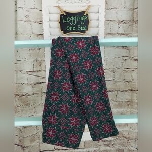 Knit Pointsettia Christmas One Size LuLaRoe Leggings